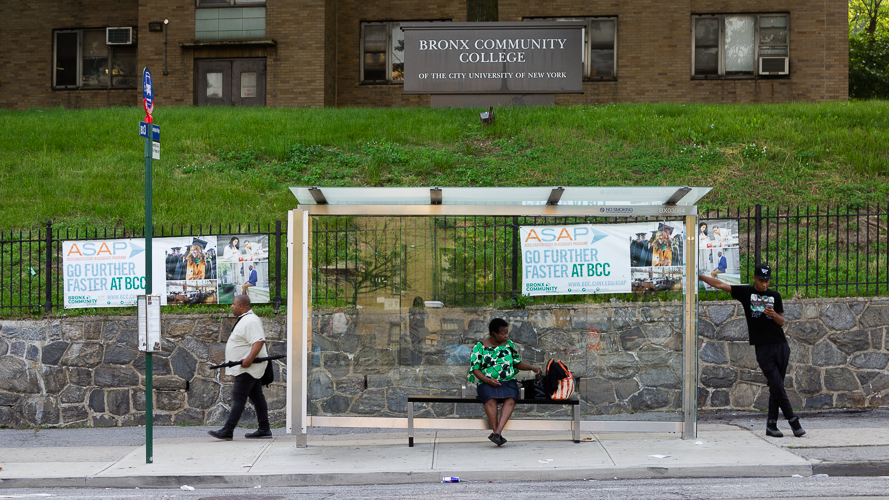 Bus stop. University Ave/Hall of Fame, Bronx
